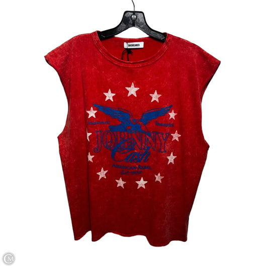 Johnny Cash Top Sleeveless By Daydreamer In Red, Size: M