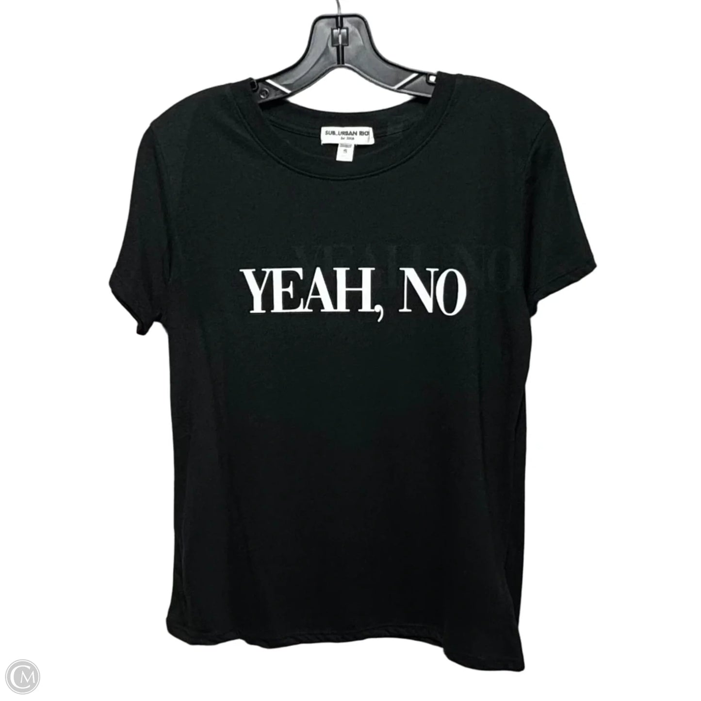 “YEAH, NO” Top Short Sleeve By sub_urban riot In Black, Size: S