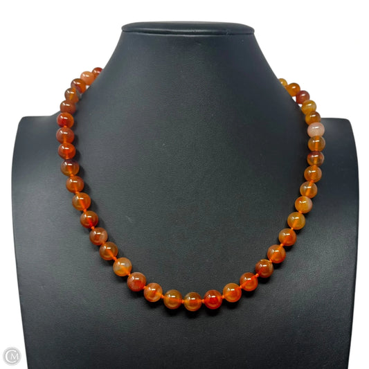 Orange Stone Beaded Screw Clasp Necklace