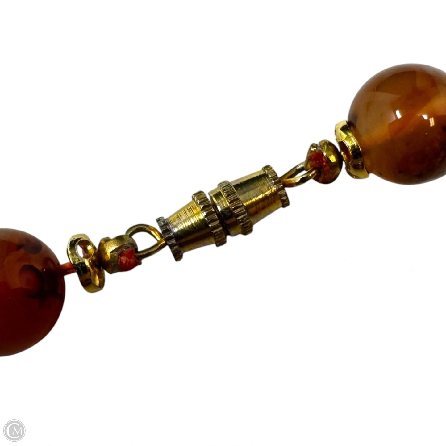 Carnelian Agate Beaded Screw Clasp Necklace