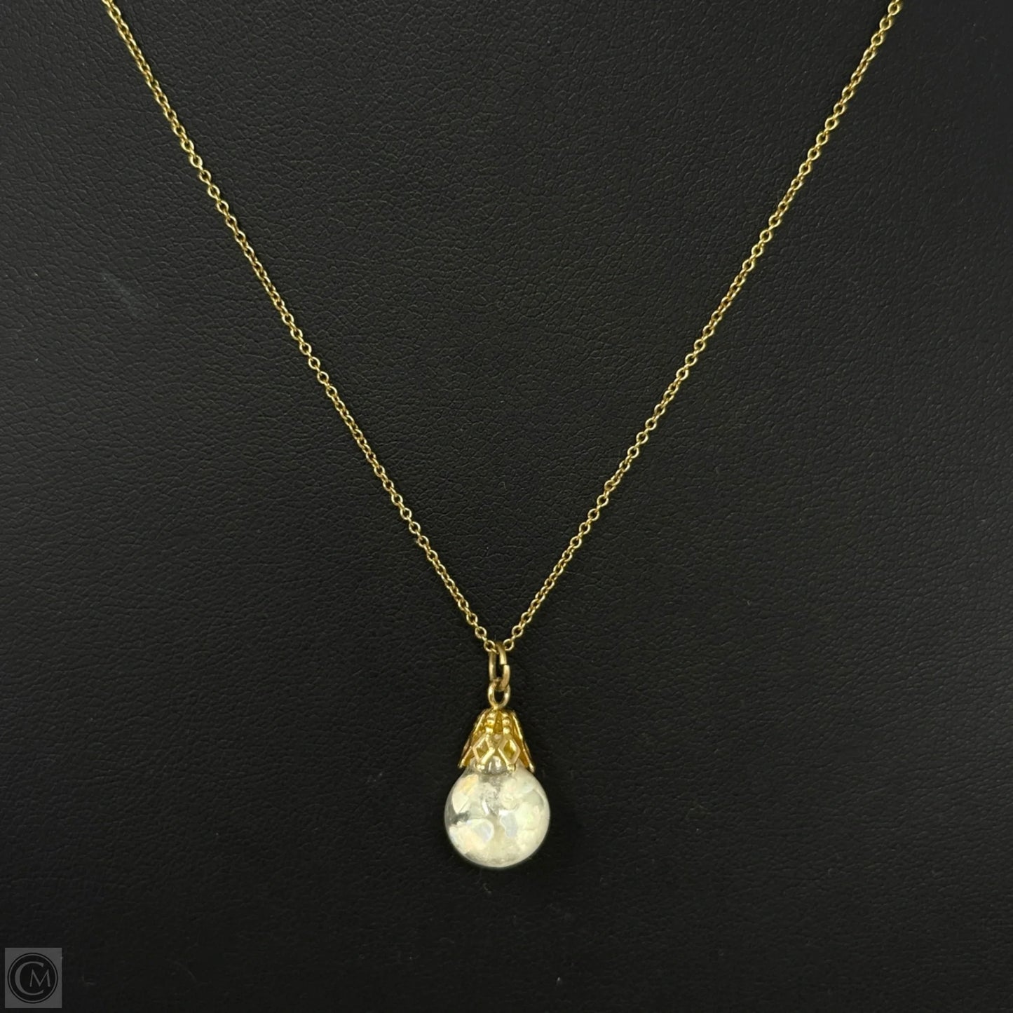 1/20 14K GF Floating Opalescent Bubble Pendant Necklace By  M.S.CO.
