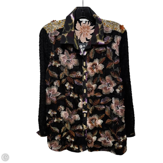 Top Long Sleeve By John Mark In Multi-colored, Size: M