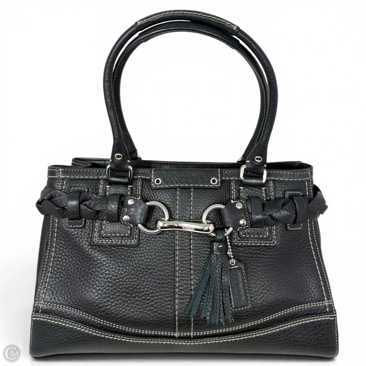 Hamptons Pebbled Leather Carryall Designer By Coach, Size: Medium