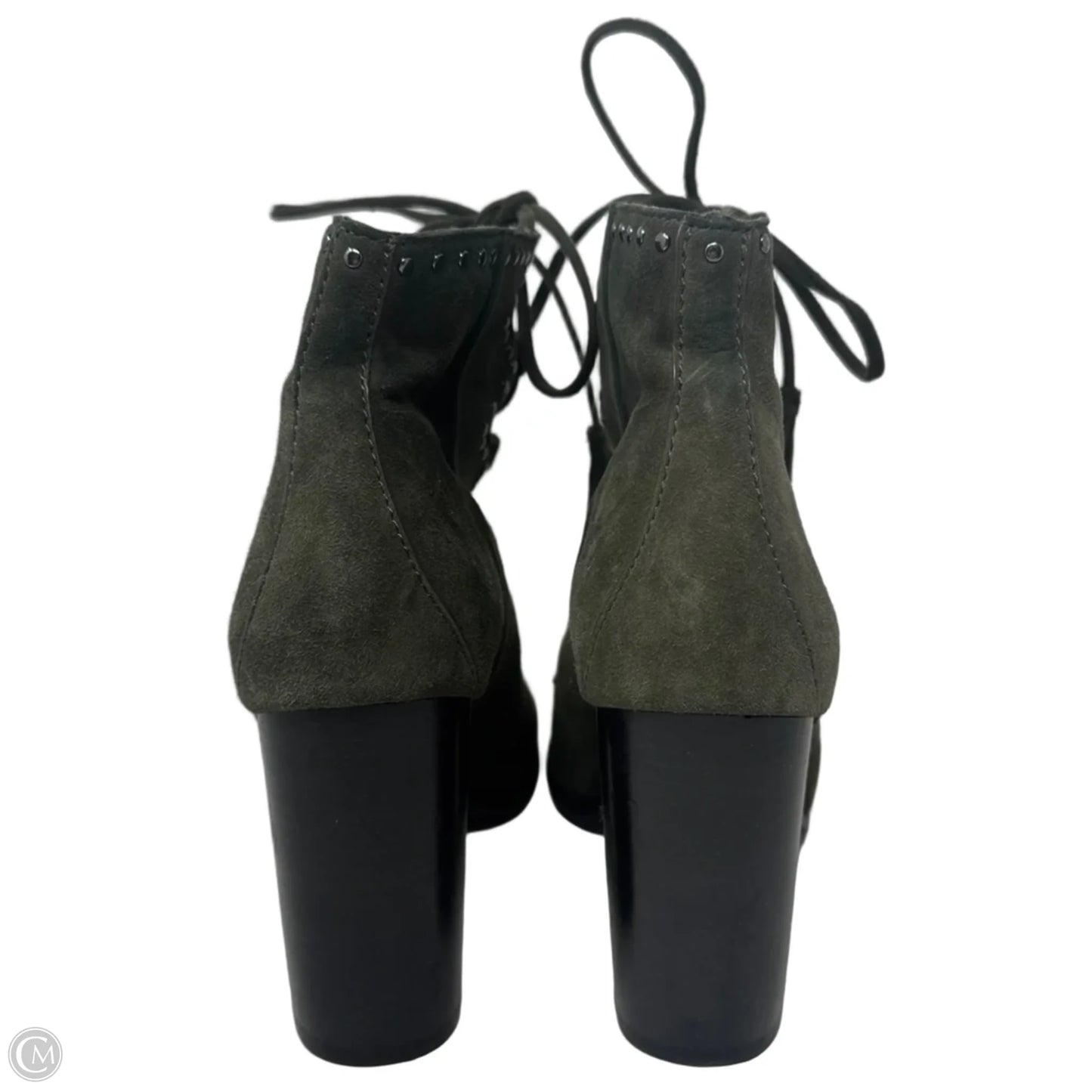 Studded Suede Lace Up Shoes Designer By Frye In Green, Size: 7