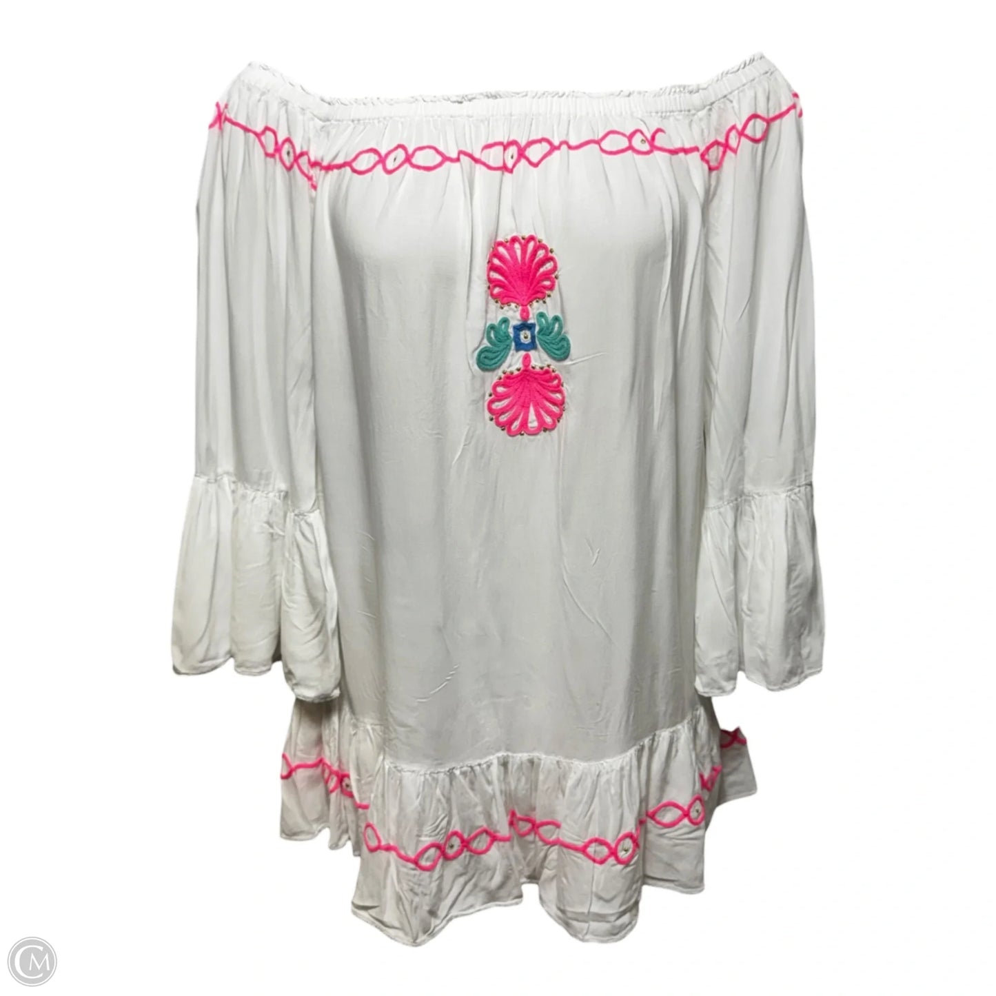 Nemi Embroidered Tunic Designer By Lilly Pulitzer In White, Size: L