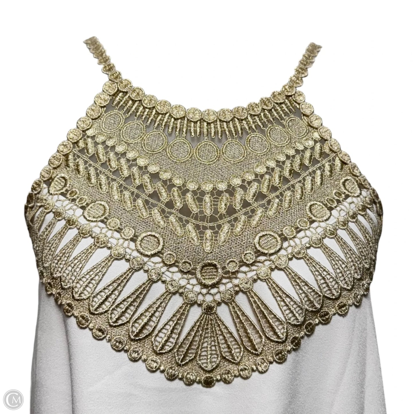 Pearl Dress Designer By Lilly Pulitzer In Gold & White, Size: 16
