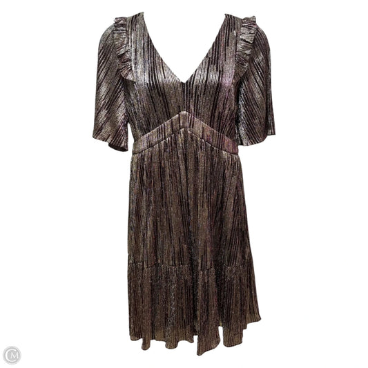 Racheli Metallic Midi Dress Designer By Lilly Pulitzer In Gold & Purple, Size: 16