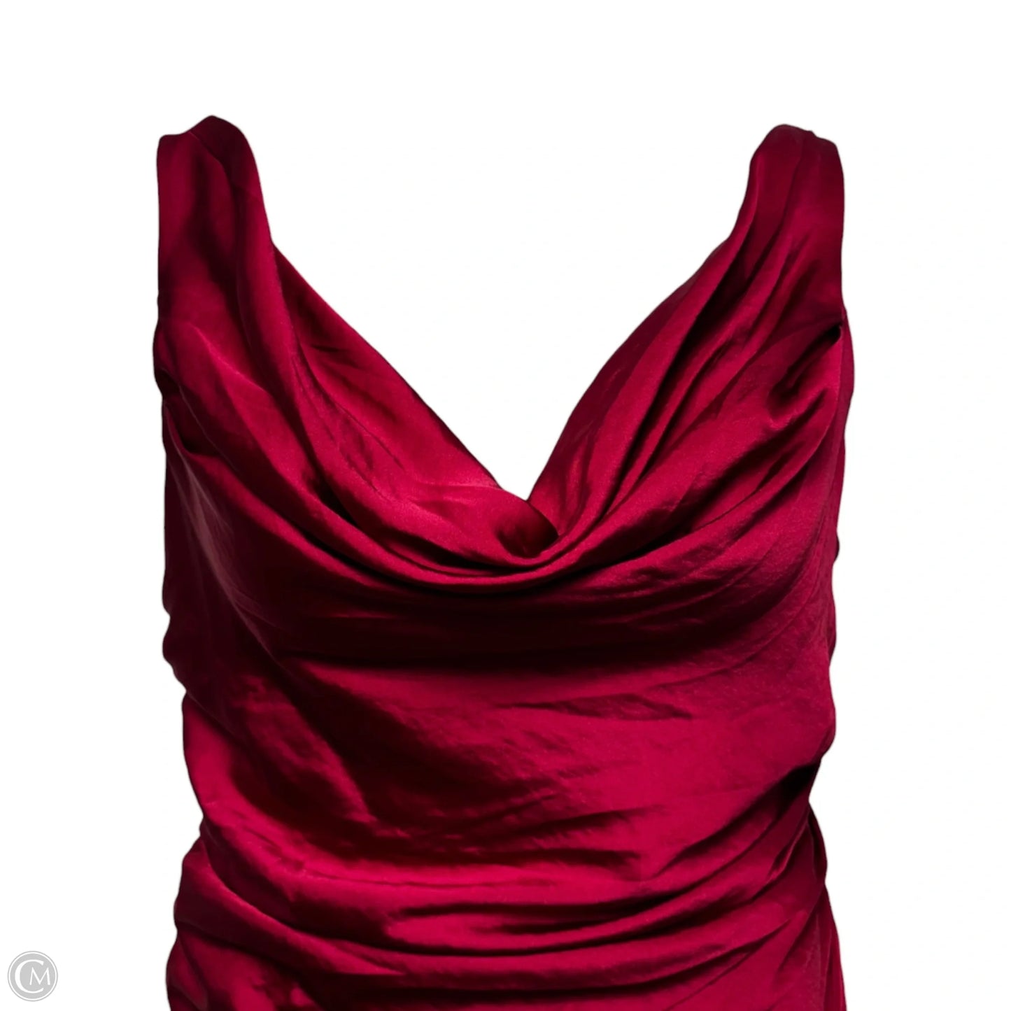 Cowl Neck Ruched Dress Party Long By Abercrombie And Fitch In Red, Size: Lp