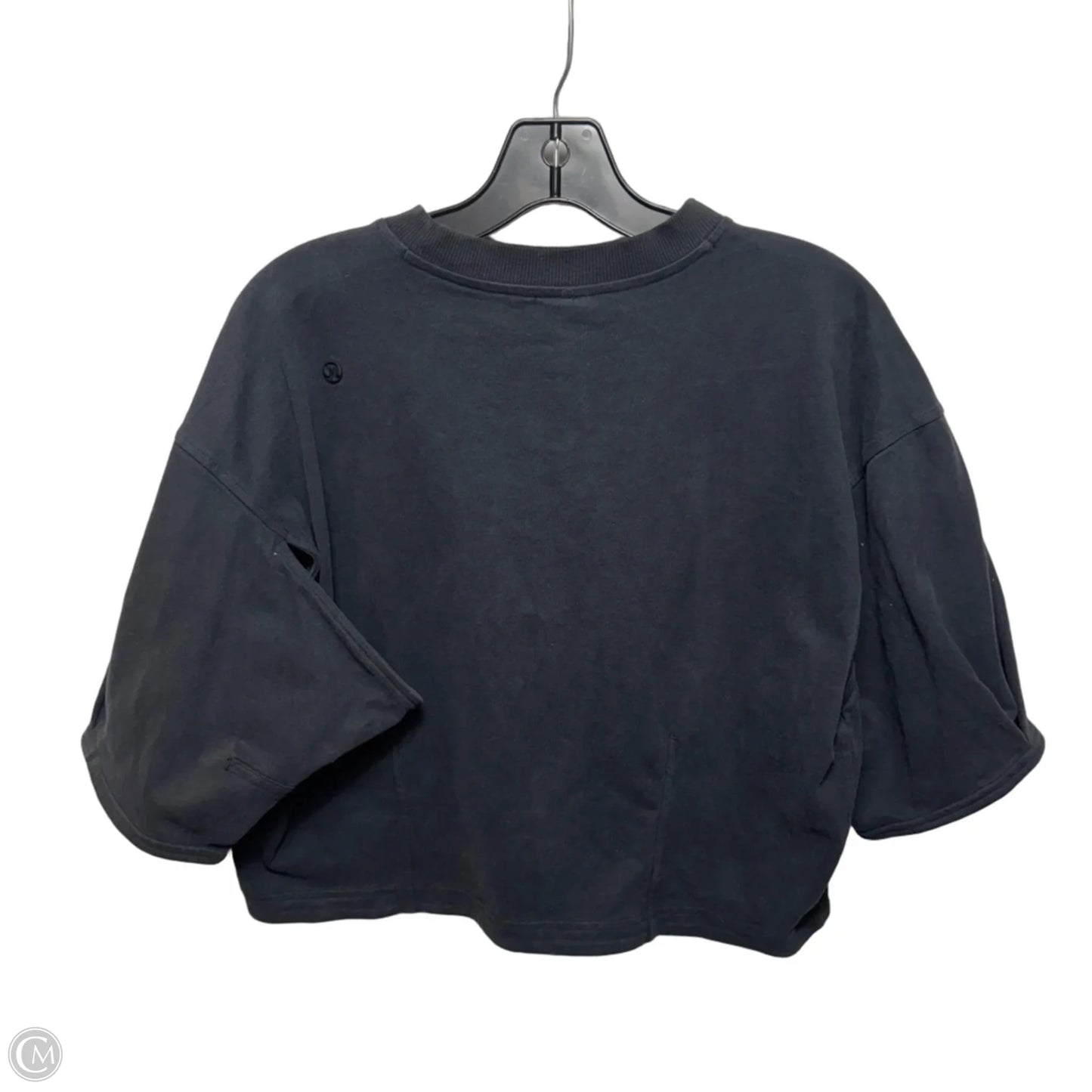 Athletic Top Short Sleeve By Lululemon In Black, Size: L