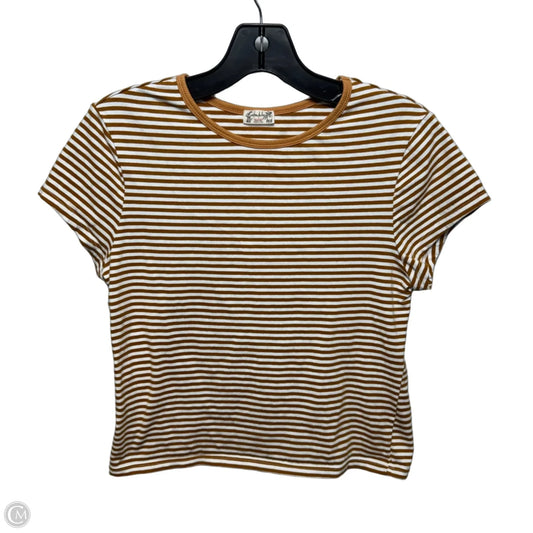 Top Short Sleeve By Intimately Free People In Striped Pattern, Size: L