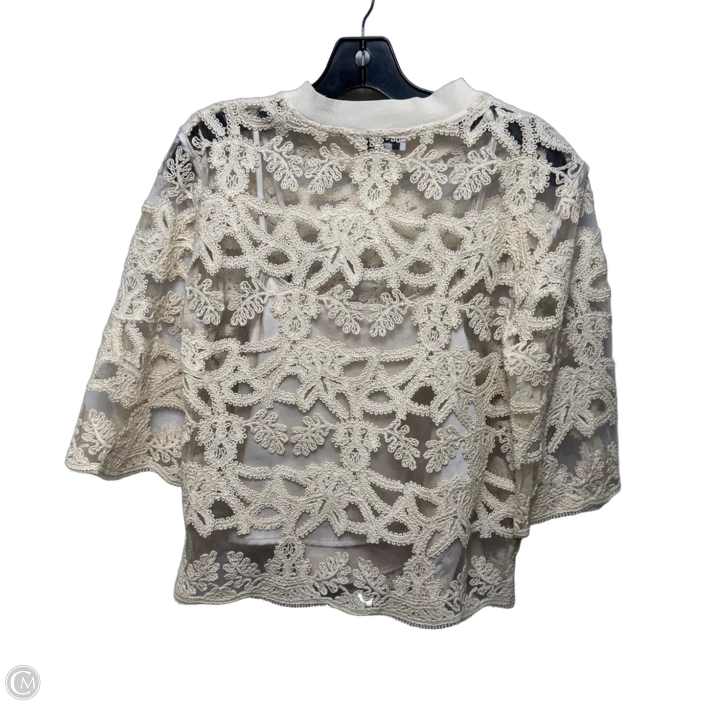 Top 2pc Long Sleeve By Current Air In Cream, Size: M