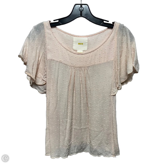 Swiss Dot Top Short Sleeve By Maeve In Pink, Size: 4