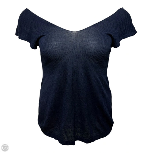 Knit Crossover Top Sleeveless By Stefanel In Blue, Size: M