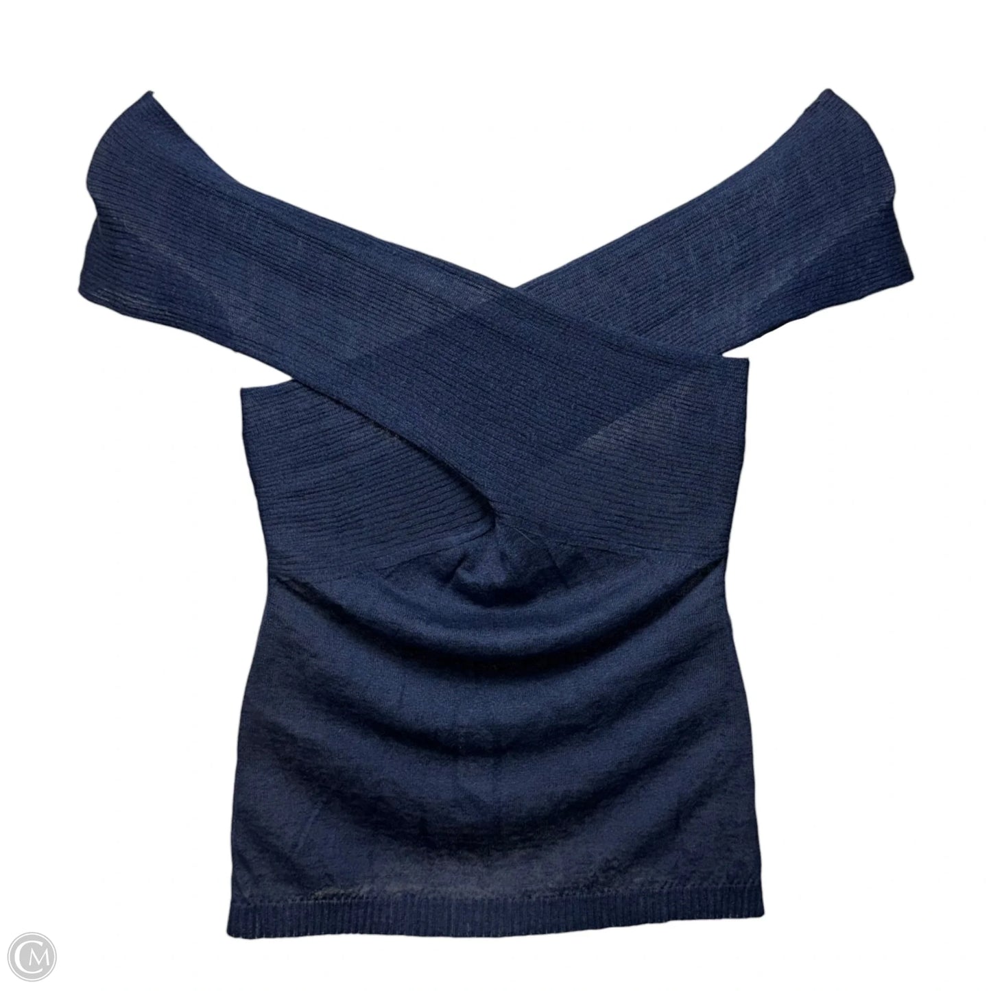 Knit Crossover Top Sleeveless By Stefanel In Blue, Size: M