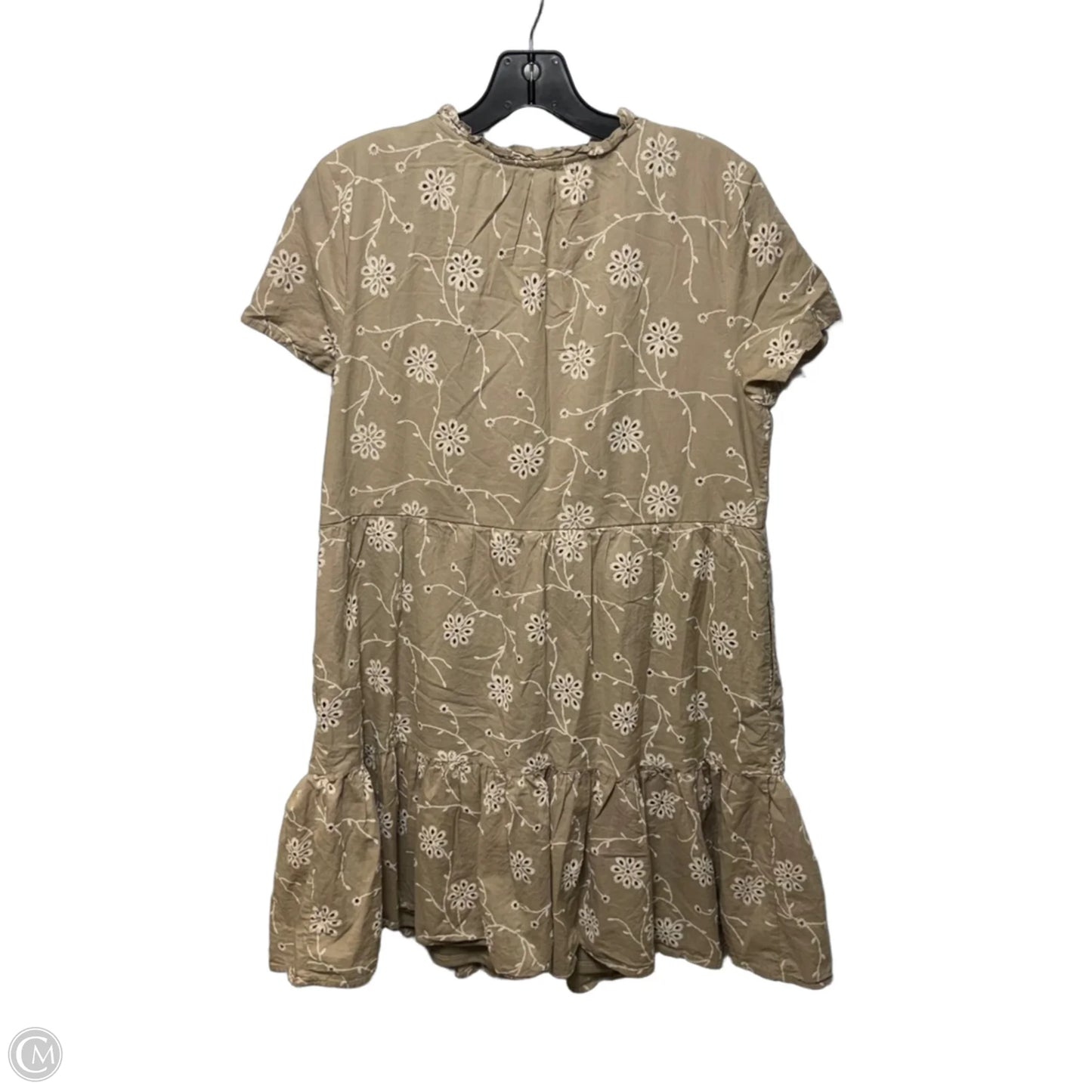 Floral Embroidered Tiered Mini Dress By Joie In Tan, Size: L