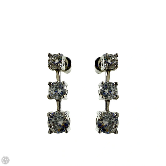 3 Clear Stone Drop Earrings