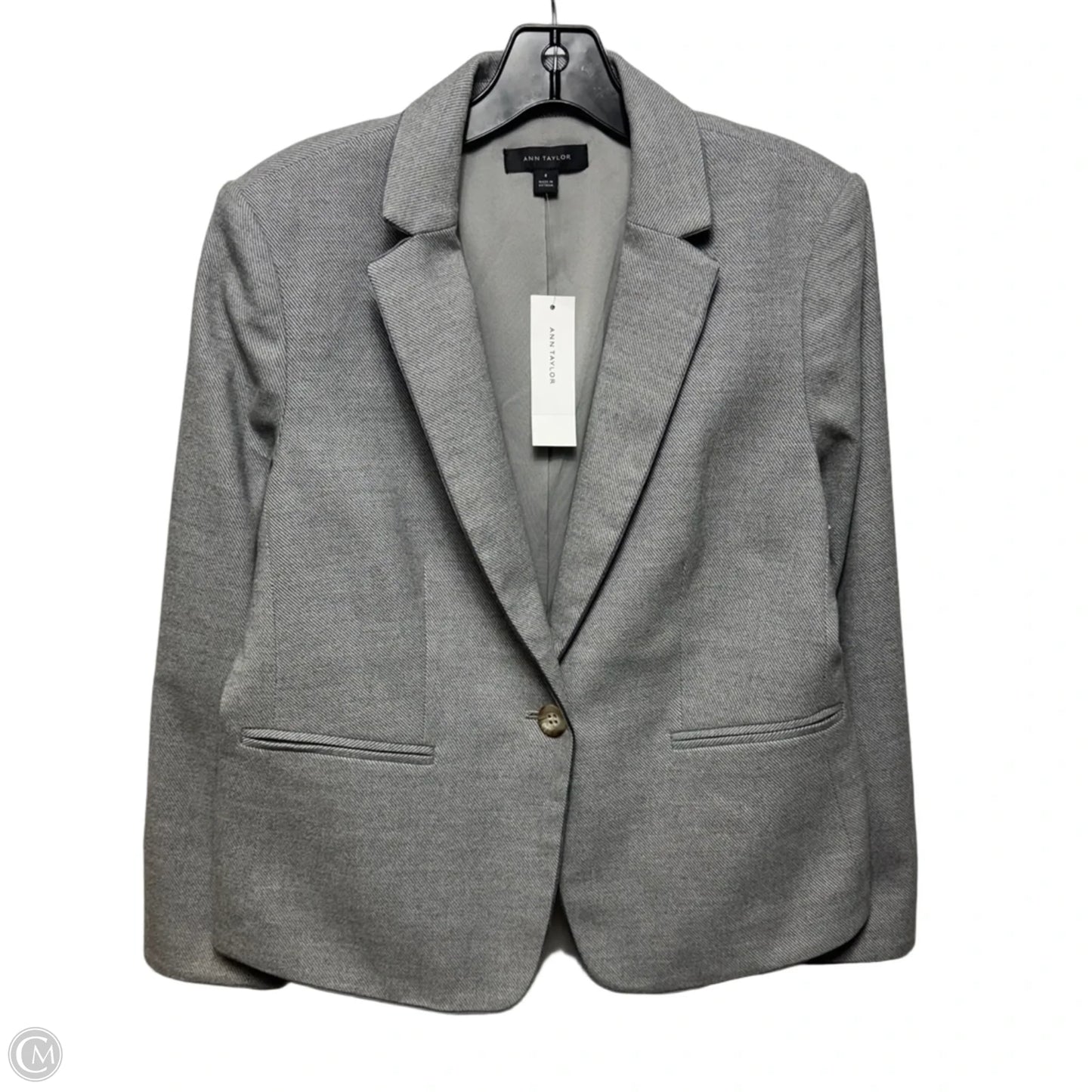 Blazer By Ann Taylor In Grey, Size: 8