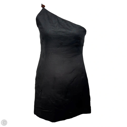 Linen One Shoulder Dress Casual Short By TJ Swim In Black, Size: Xl