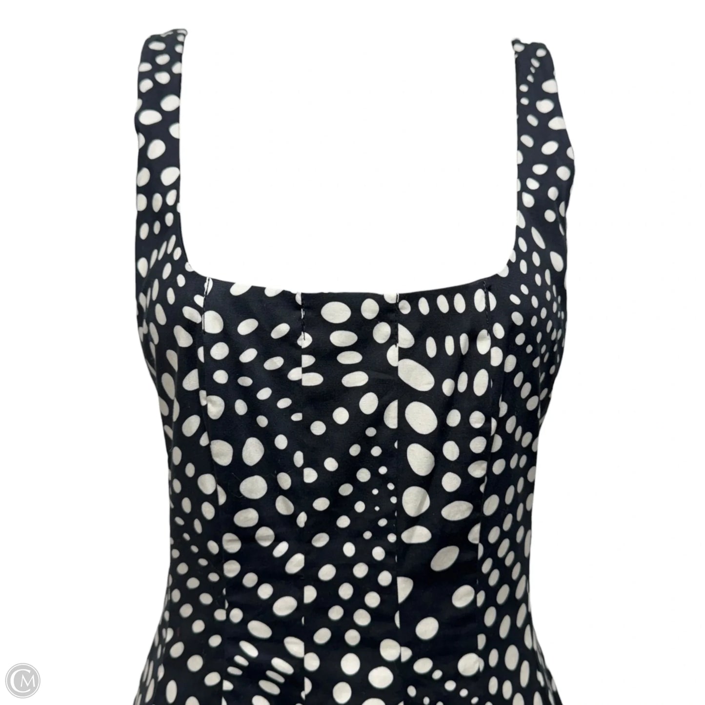 Wells Cotton Poplin Midi Dress By Staud In Wavy Dot, Size: 4