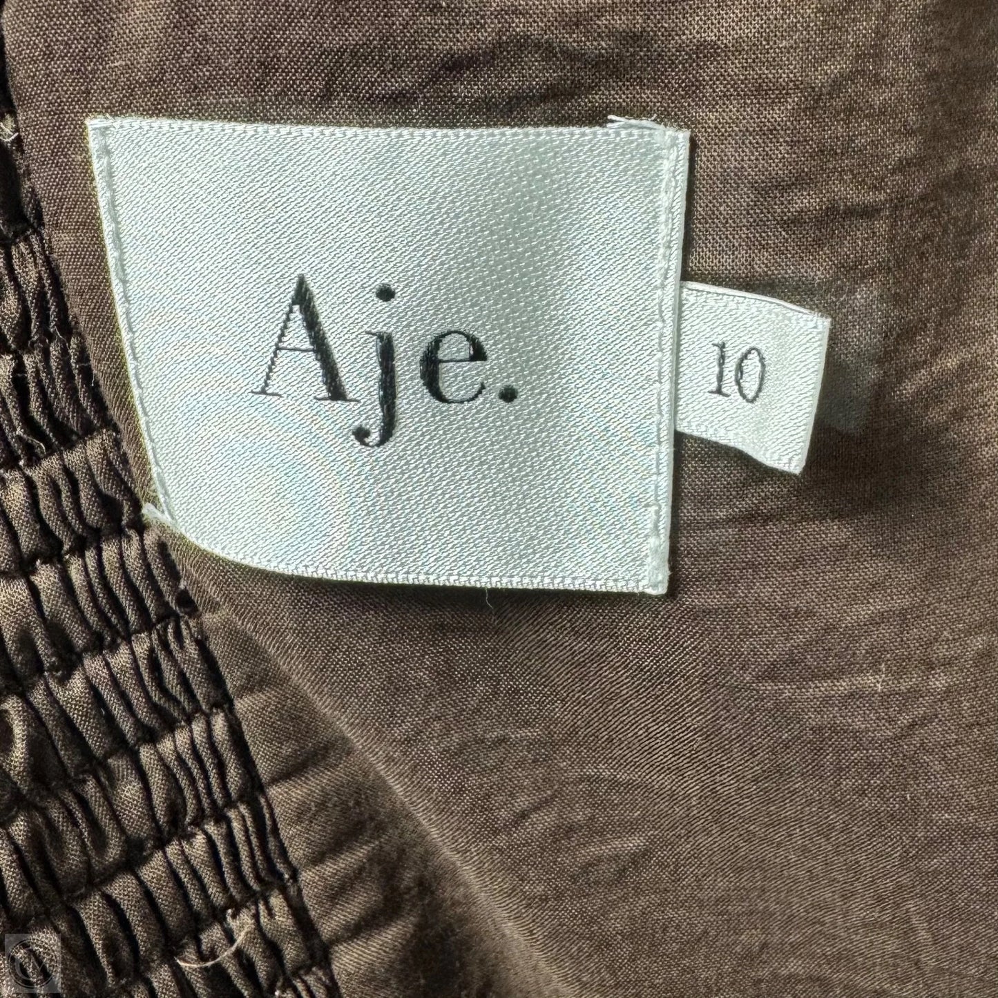 Sunny Gathered Poplin Maxi Dress By Aje. In Brown, Size: 10