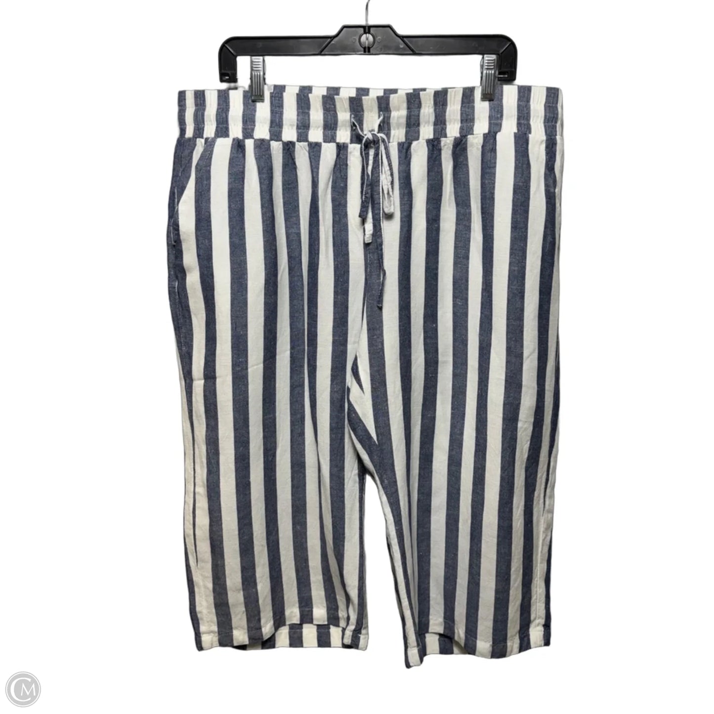 Pants Linen Blend By lifestyle attitude In Striped Pattern, Size: 1x
