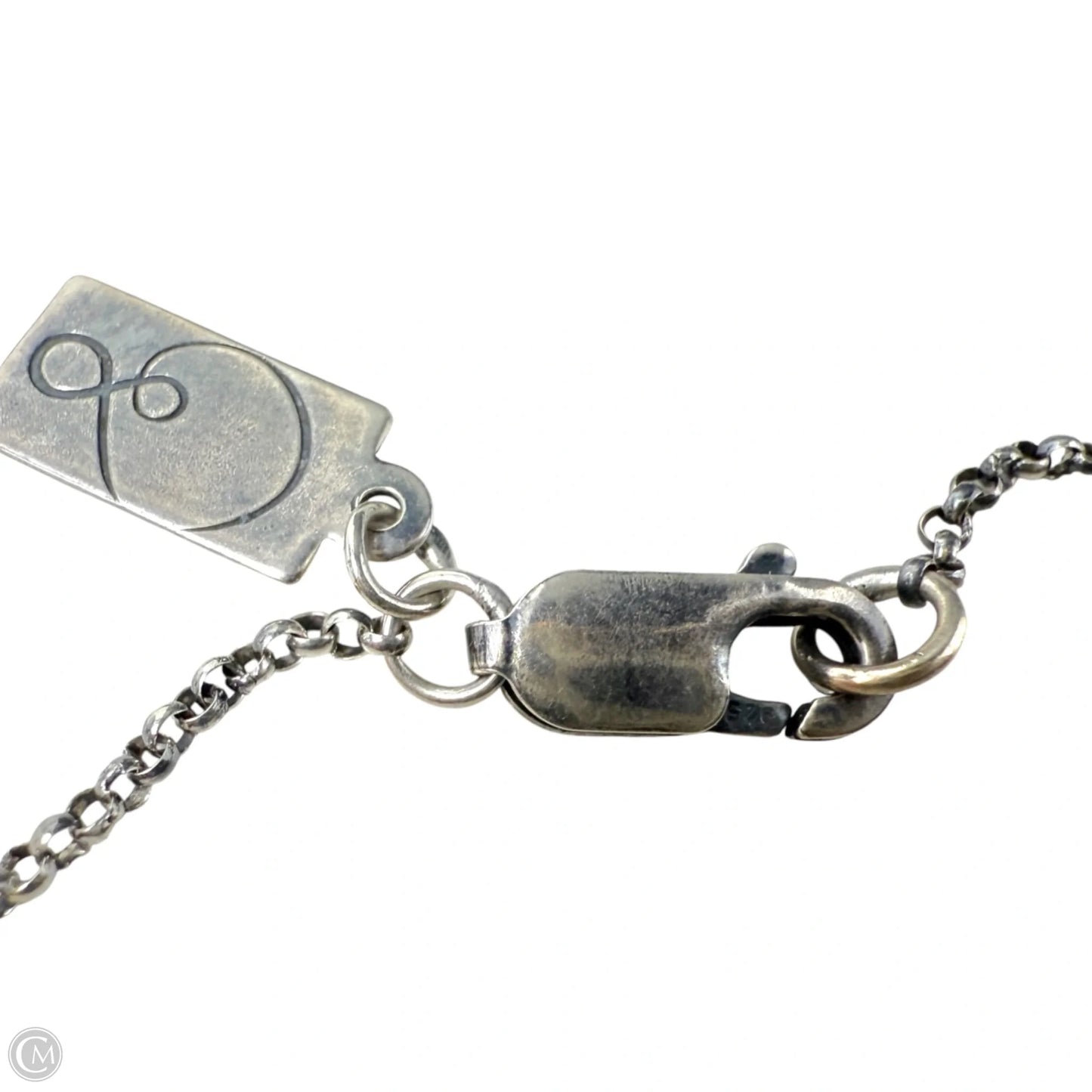 Sterling Silver Handmade Patina Tiny Hamsa Necklace with Sapphire By Symbology By Alice Scott