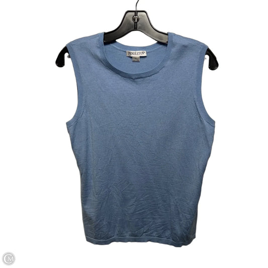 Merino Wool Top Sleeveless By Pendleton In Blue, Size: L