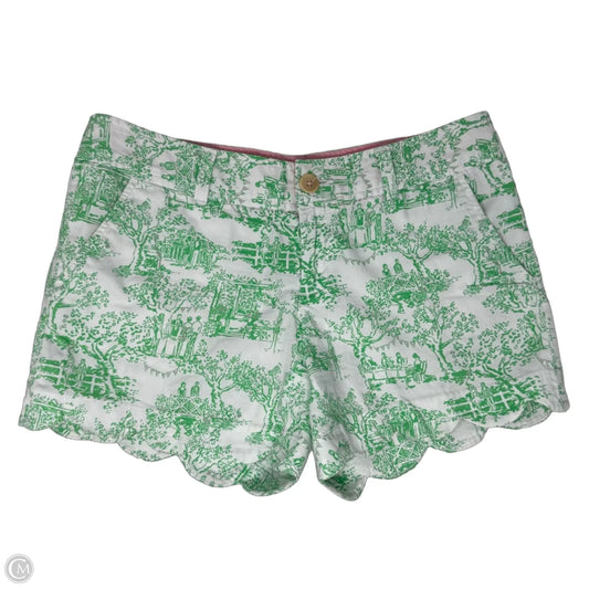 Shorts Designer By Lilly Pulitzer In Green & White, Size: 4