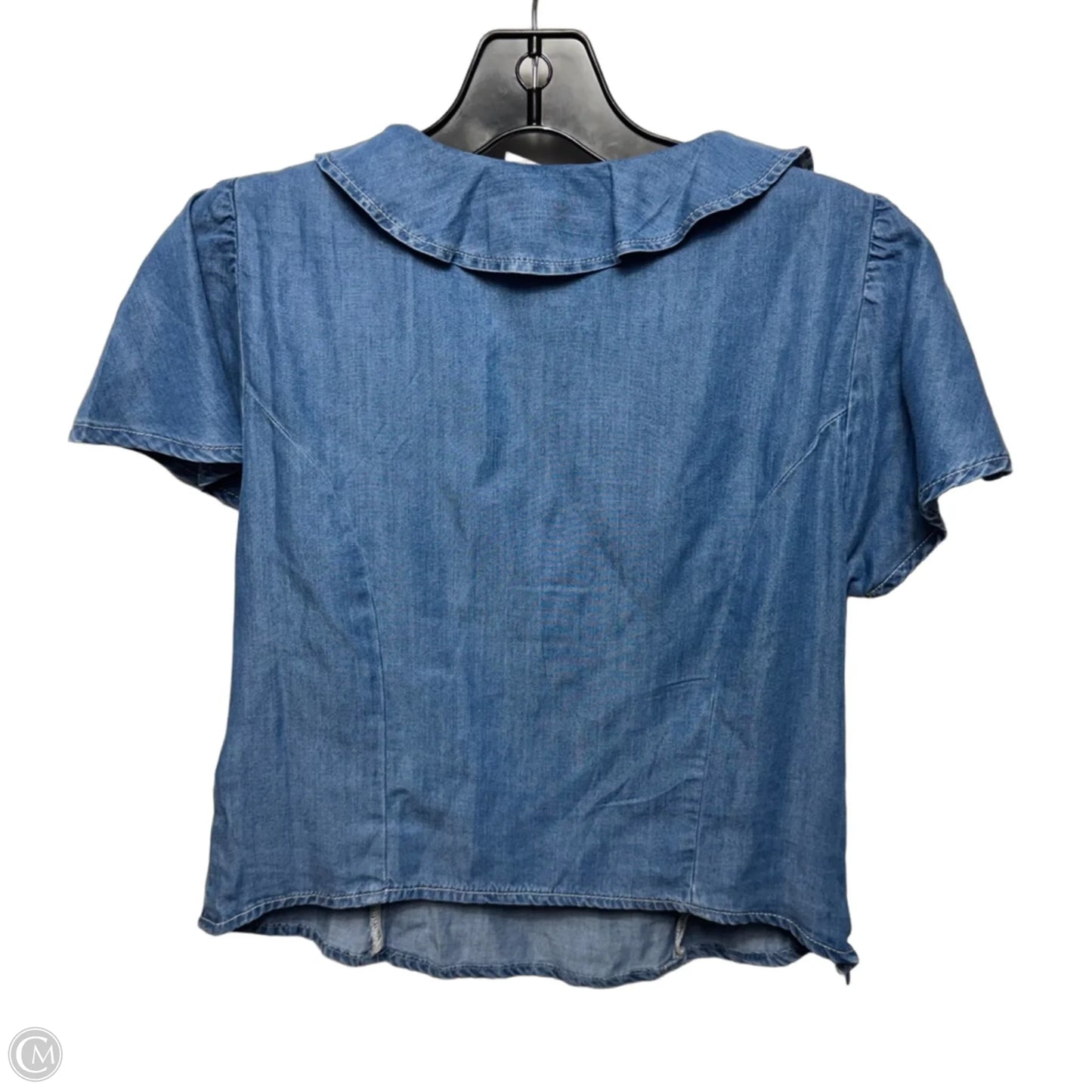Top Short Sleeve By Levis In Blue Denim, Size: S