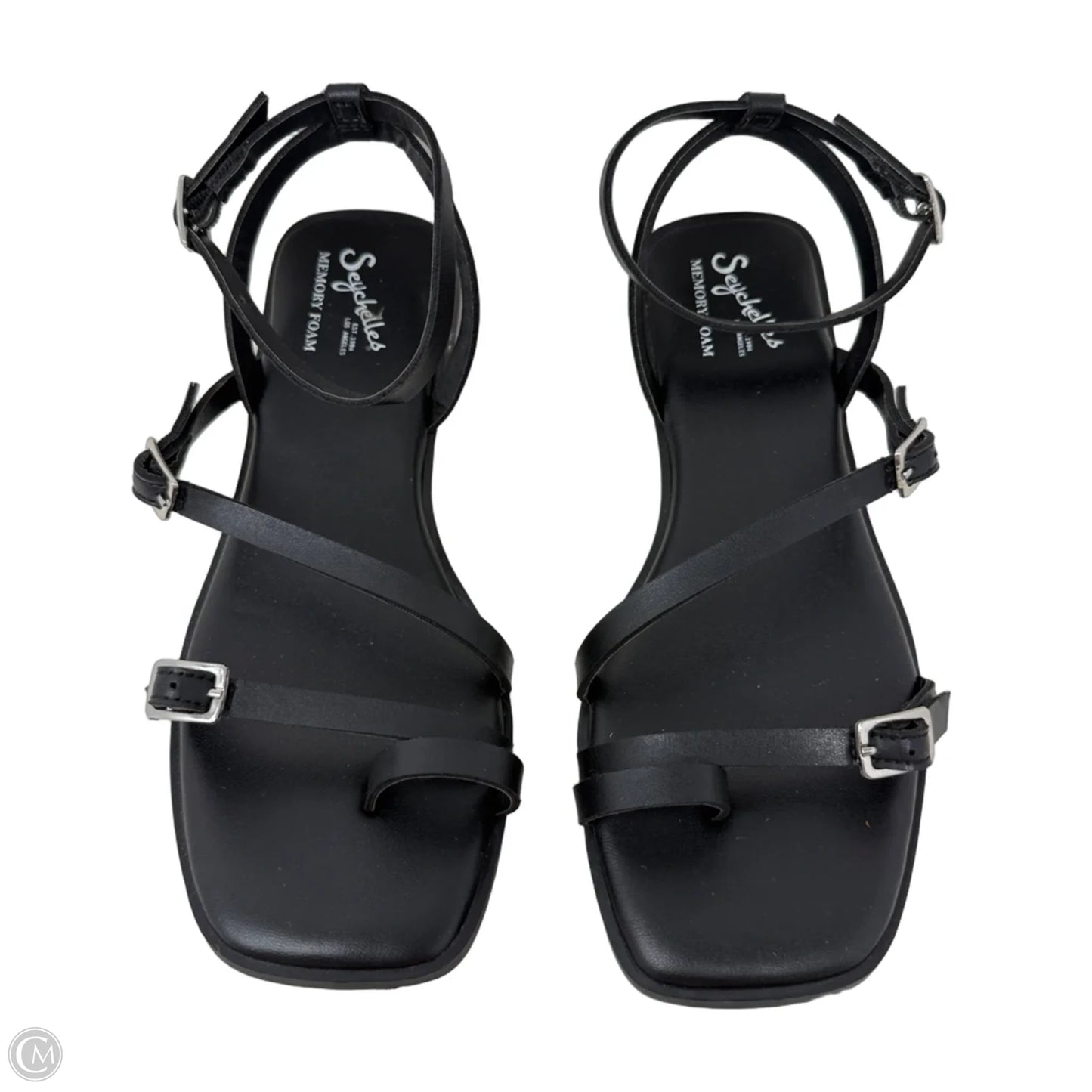Strappy Leather Flat Sandals By Seychelles In Black, Size: 7