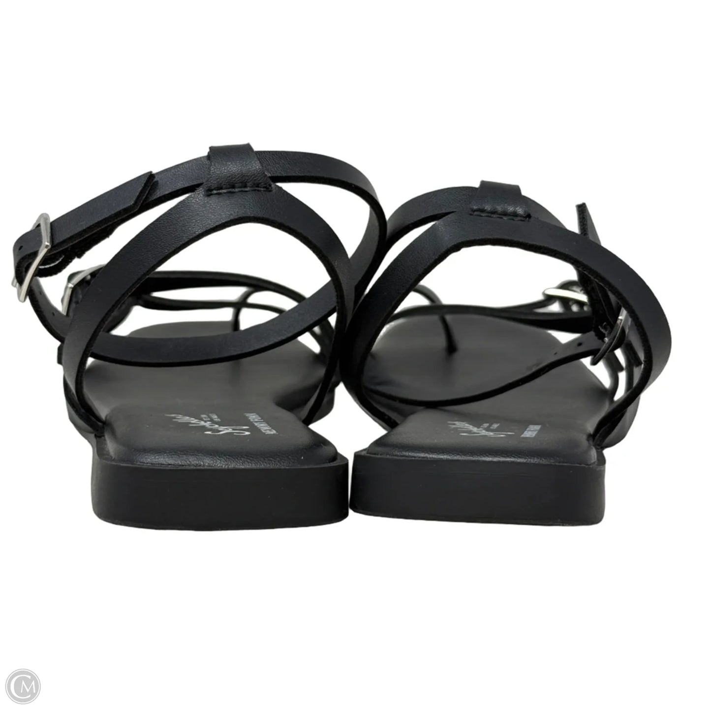 Strappy Leather Flat Sandals By Seychelles In Black, Size: 7