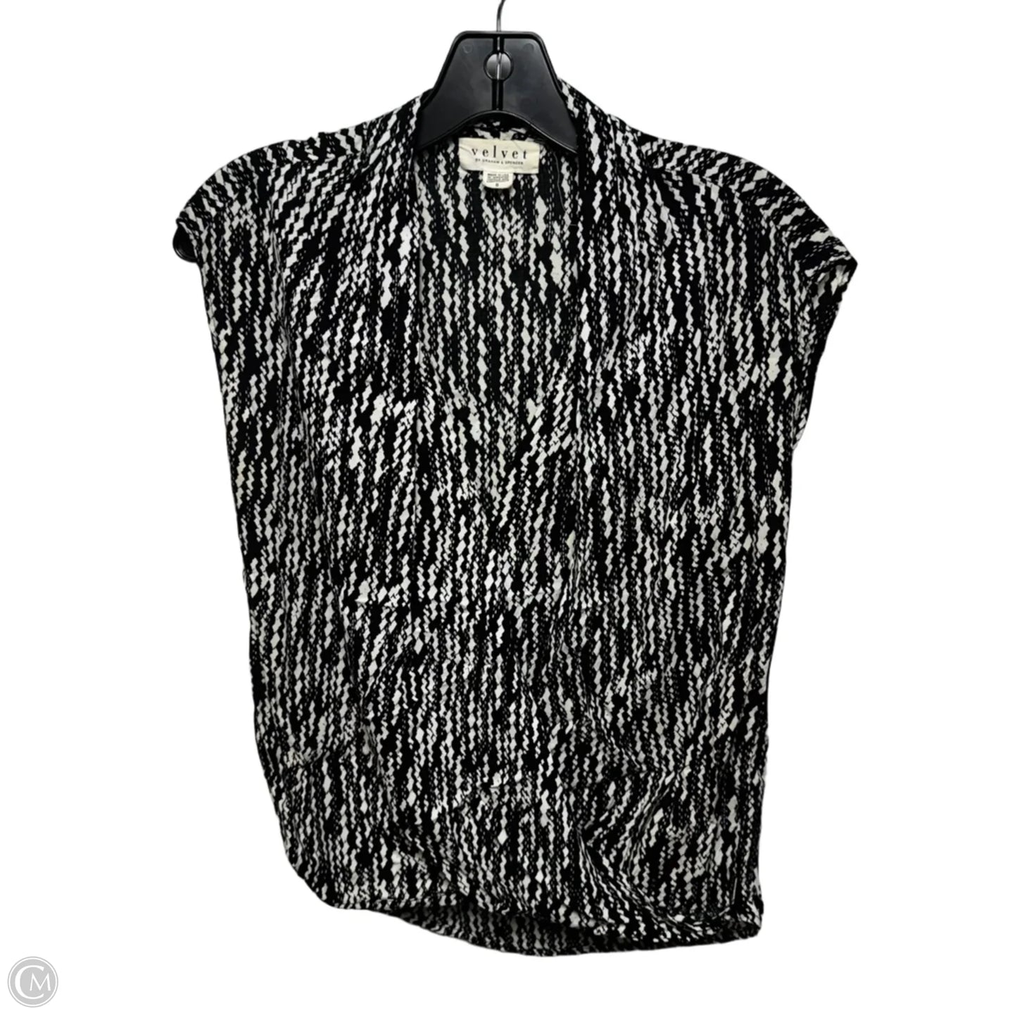 Top Sleeveless By Velvet By Graham & Spencer In Black & Cream, Size: S