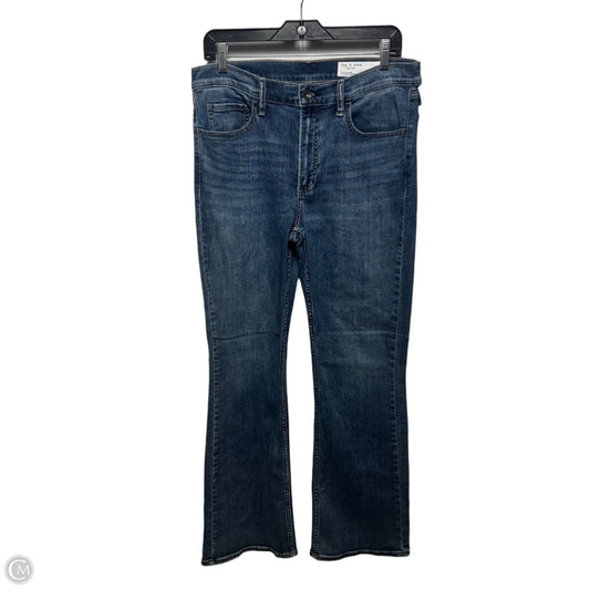 Piper Mid-Rise Full Length Boot Cut jeans By Rag And Bone In Blue Denim, Size: 10/30