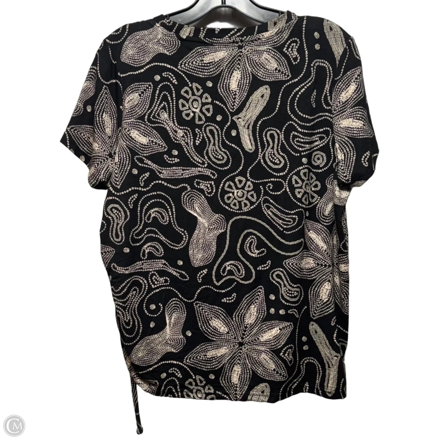 Top Short Sleeve By Tribal In Black & Cream, Size: S