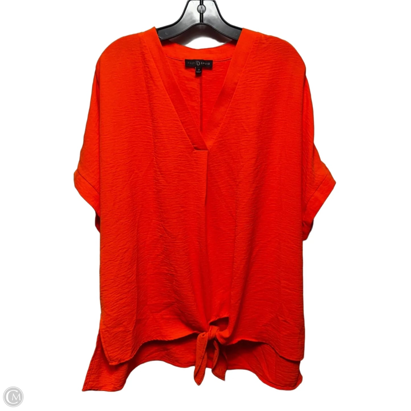 Top Short Sleeve By Fred David In Orange, Size: 2x