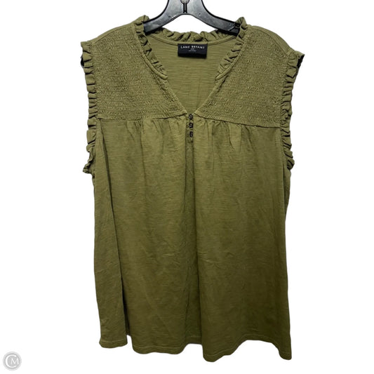 Top Sleeveless By Lane Bryant In Green, Size: 18