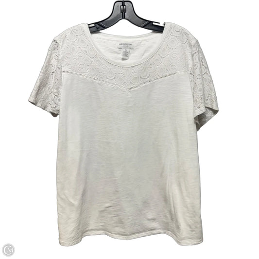 Top Short Sleeve By Liz Claiborne In White, Size: 2x