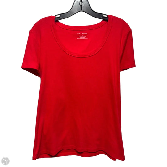 Rib Top Short Sleeve Basic By Talbots In Red, Size: Xl