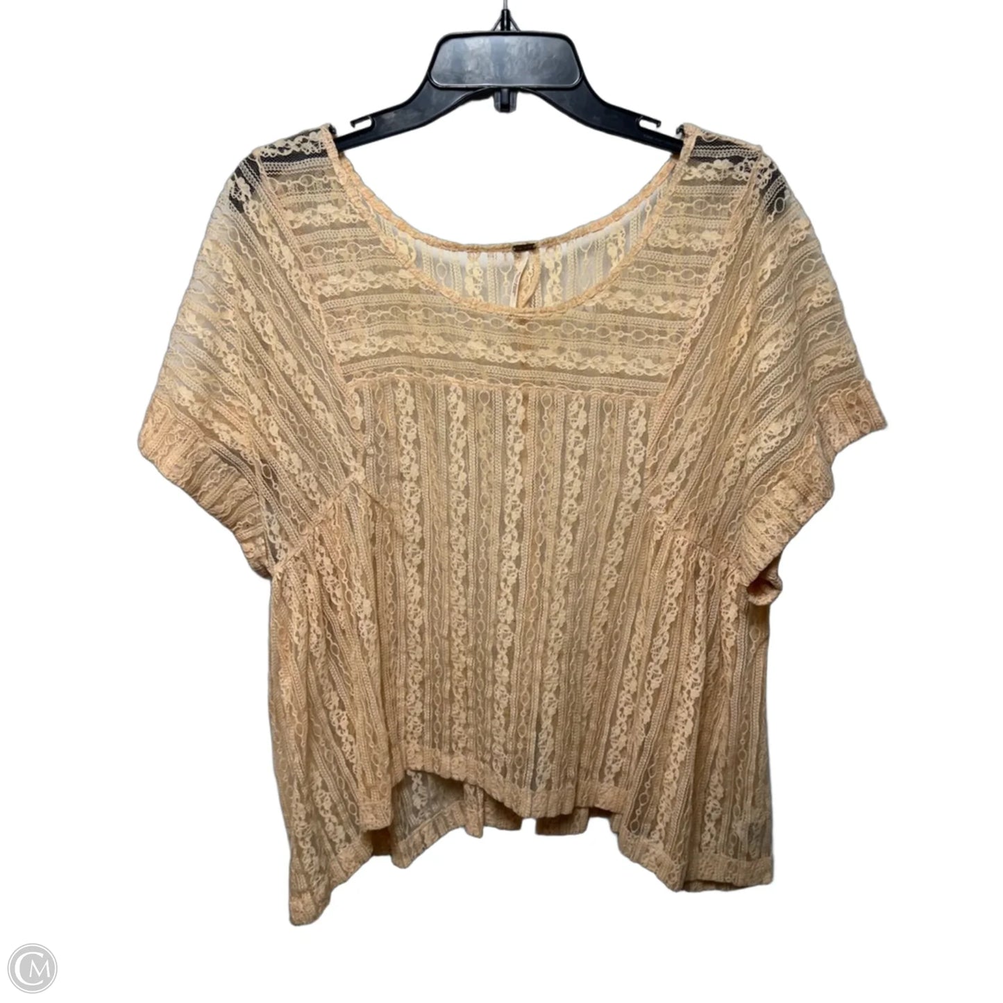 Top Short Sleeve By Free People In Peach, Size: M