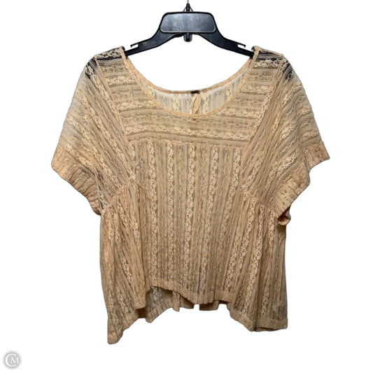 Top Short Sleeve By Free People In Peach, Size: M