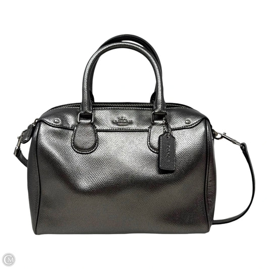 Metallic Bennett Satchel Handbag Designer By Coach, Size: Medium