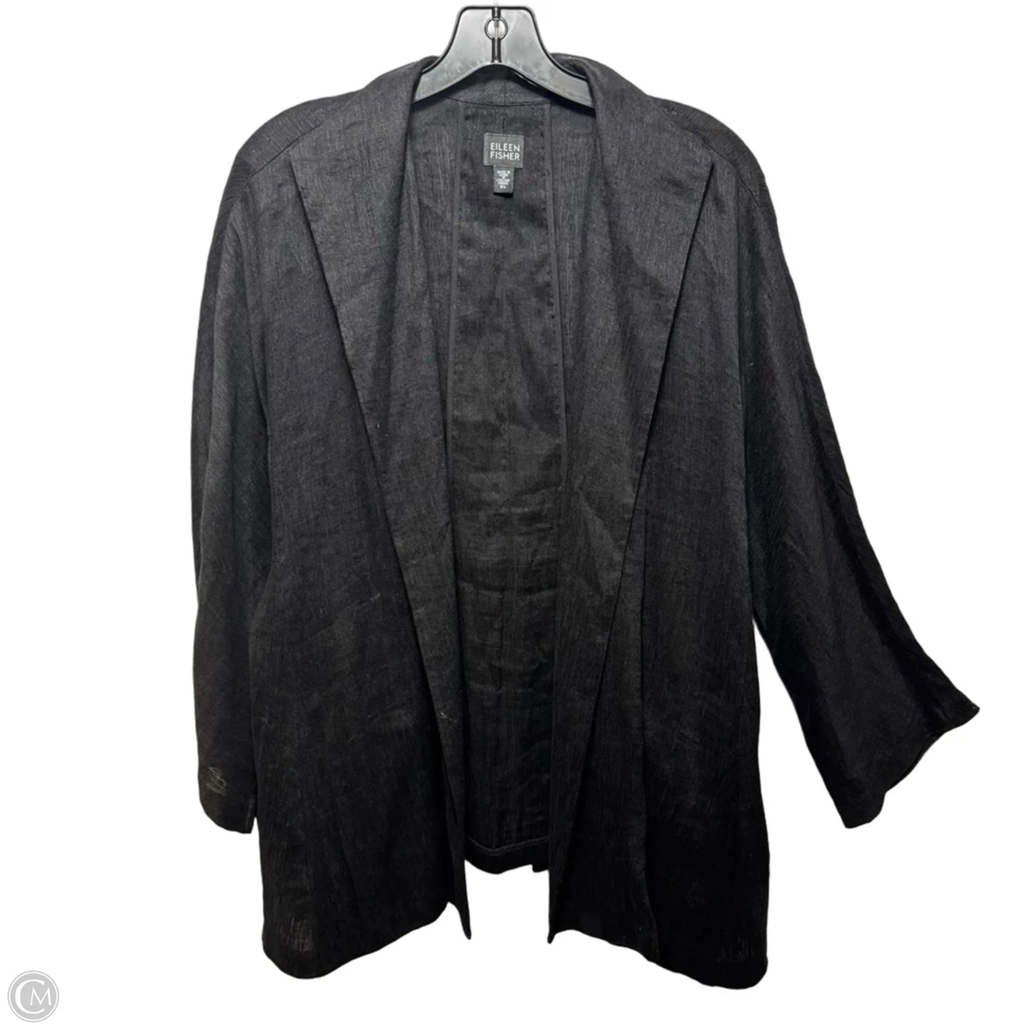 Linen Blend Cardigan By Eileen Fisher In Black, Size: Xl