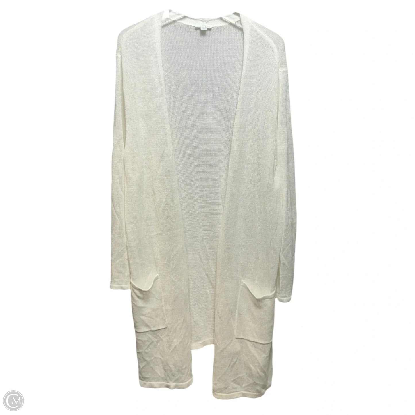 Linen Blend Sweater Cardigan By J. Jill In White, Size: 2x