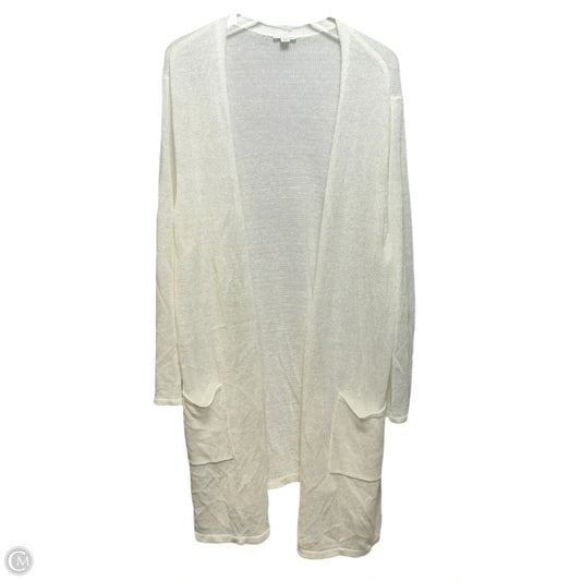 Linen Blend Sweater Cardigan By J. Jill In White, Size: 2x