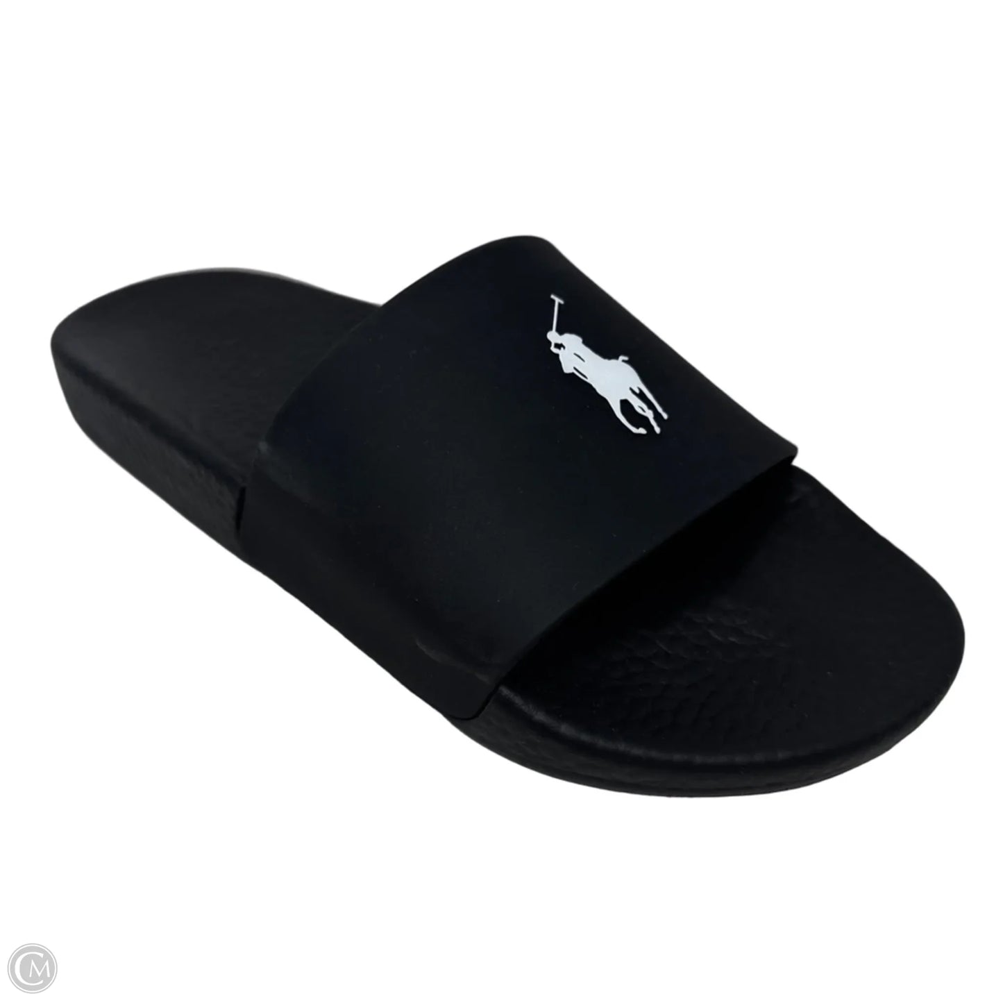 Polo Slide Sandals Flats By Polo Ralph Lauren In Black, Size: 8.5
