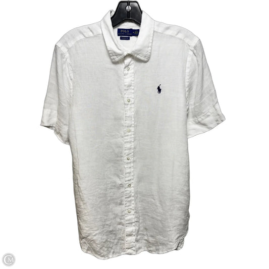 MEN’S Linen Top Short Sleeve By Polo Ralph Lauren In White, Size: M MEN’S