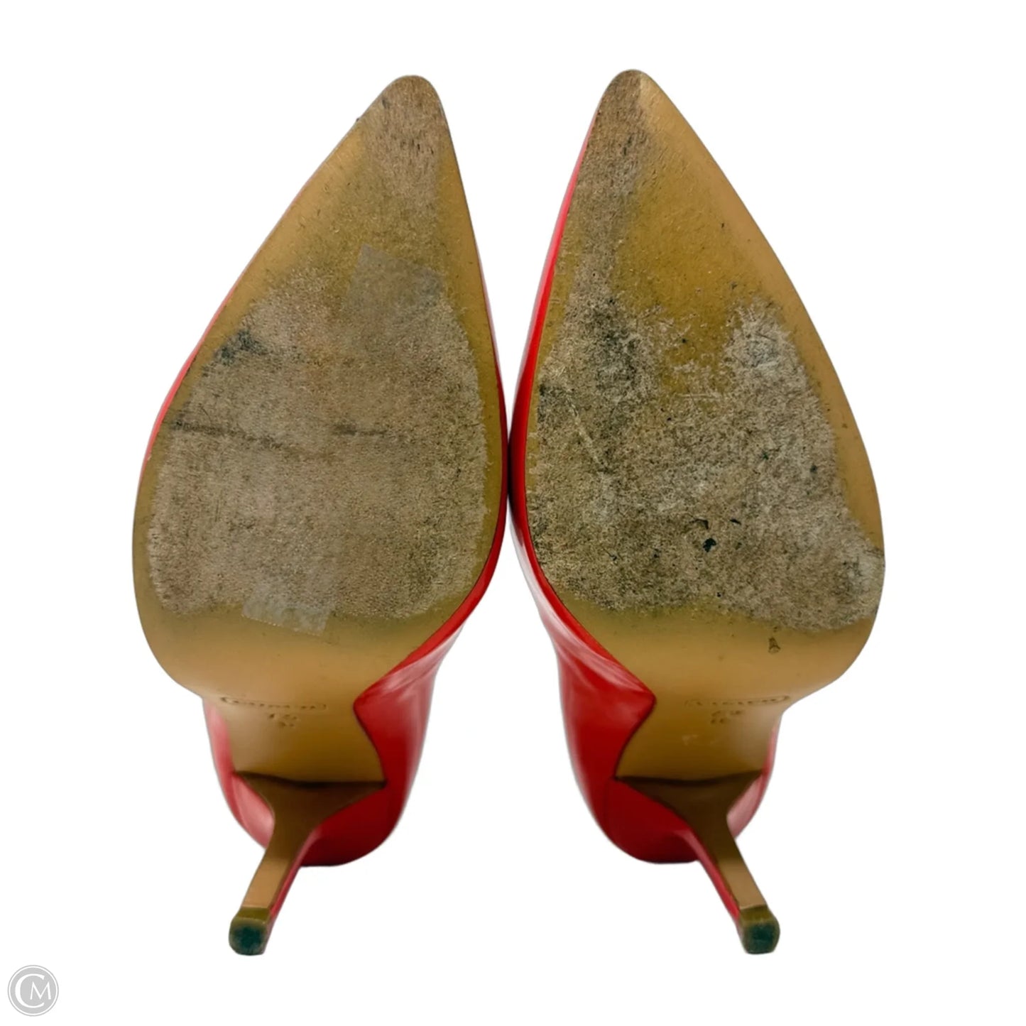 Lizzie Patent Leather Stiletto Pumps Designer By Coach In Coral, Size: 7.5