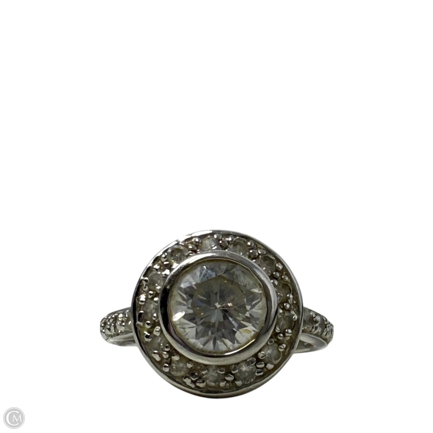 Sterling Silver & CZ Halo Ring, Size: 7