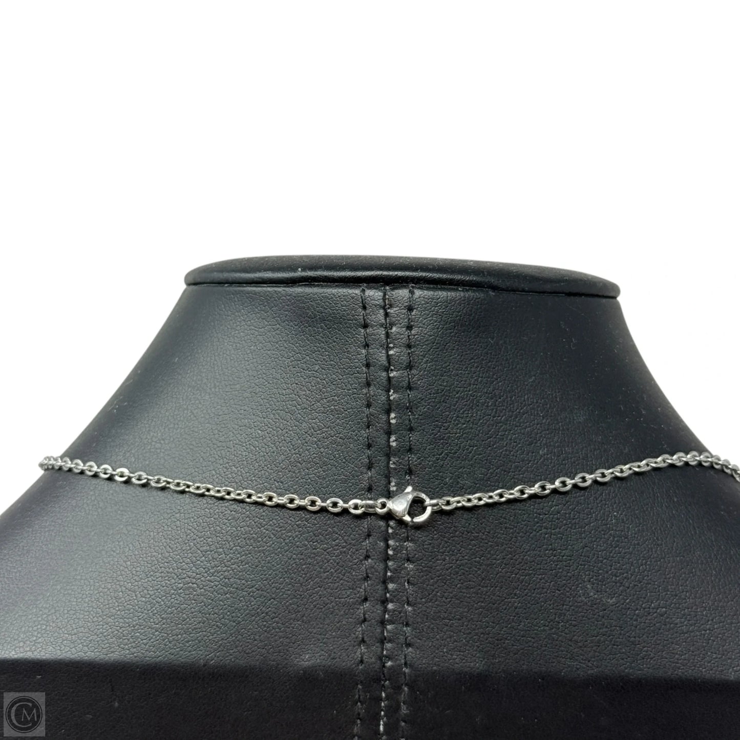 Pewter Necklace With Blue Flower Pendant By Daneforth