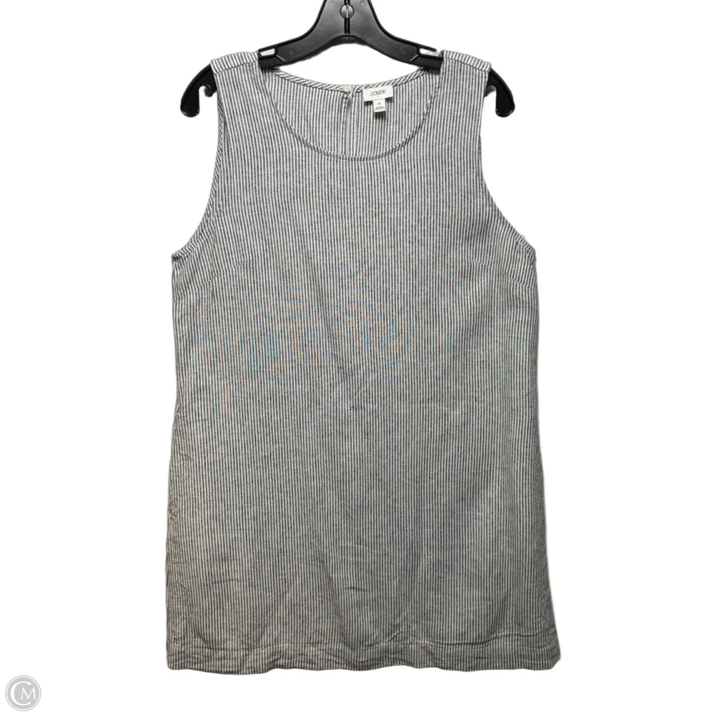 Linen Blend Tank Dress Casual Short By J. Crew In Striped Pattern, Size: 12